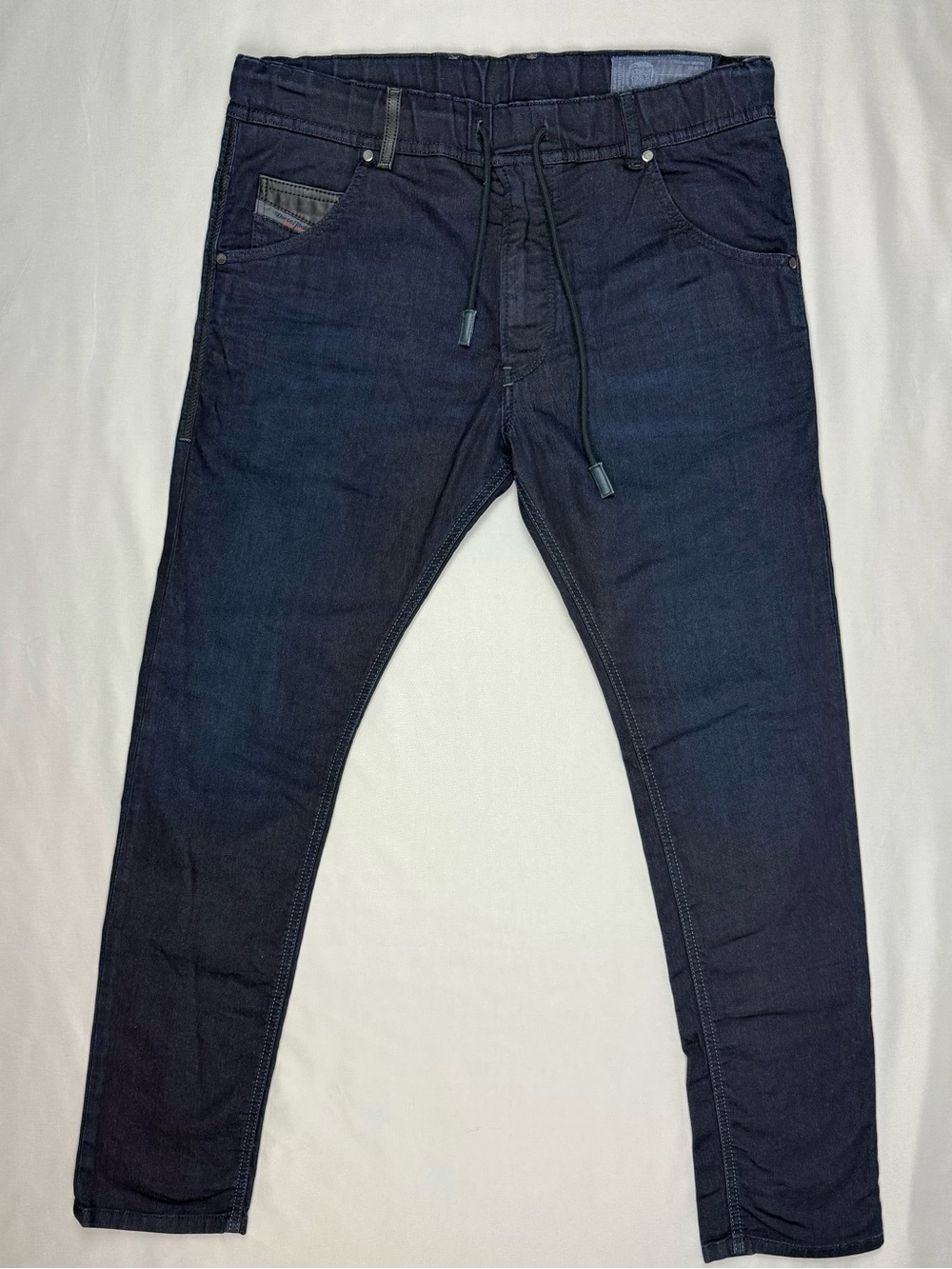 Diesel Mens Krooley NE Jeans 30 x 29 Dark Blue Denim Slim Drawstring B9